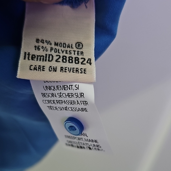 L.L. Bean Blue Blouse with Mandarin Collar Size S - Picture 5 of 7